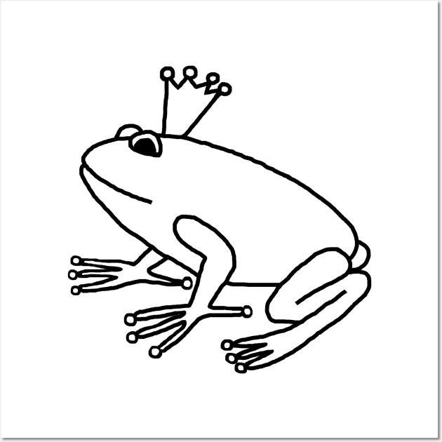 Frog Prince Minimal Line Drawing Wall Art by ellenhenryart